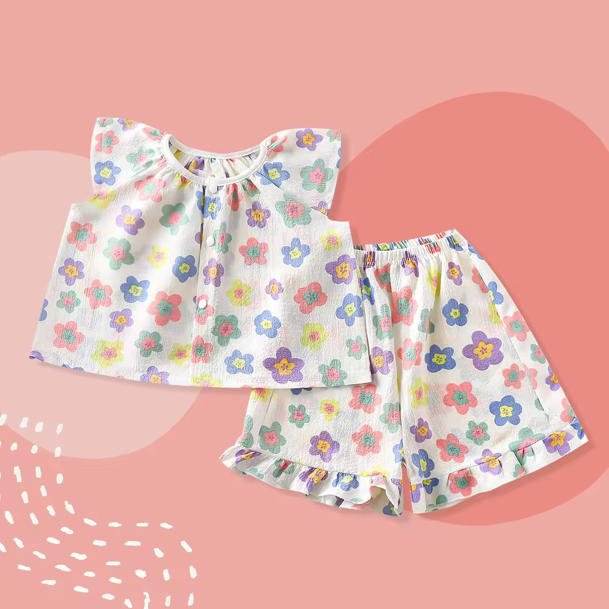 Soft Cotton Baby Girl Outfit Set (9–12 Months) - Image 1